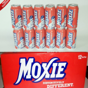 12 pack box of Moxie Soda