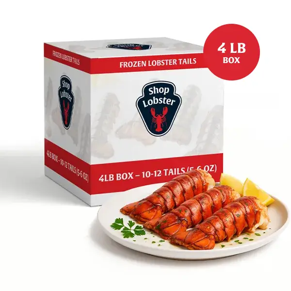 4 lb Maine Lobster Tails Family Box – 10–12 Tails (5–6 oz each, Frozen)