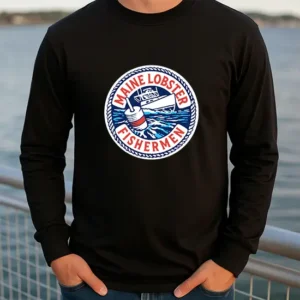 Maine Lobster Fishermen Logo on Long Sleeve shirt