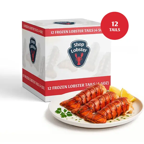 12 Maine Lobster Tails (4-5 oz Each) – Perfect for Gifting or Grilling