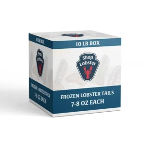 10 lb box of jumbo frozen Maine lobster tails – 7 to 8 oz each, wild-caught and vacuum-sealed