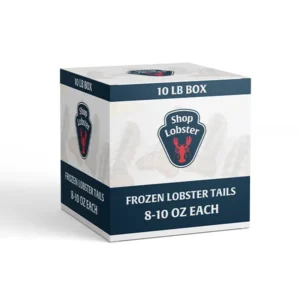 10 lb premium box of frozen Maine lobster tails – 8 to 10 oz each, wild-caught and vacuum-sealed